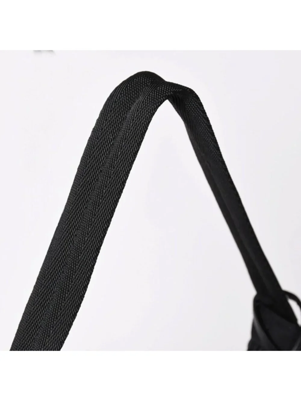 Prada Hobo Nylon Black Triangle Logo Silver